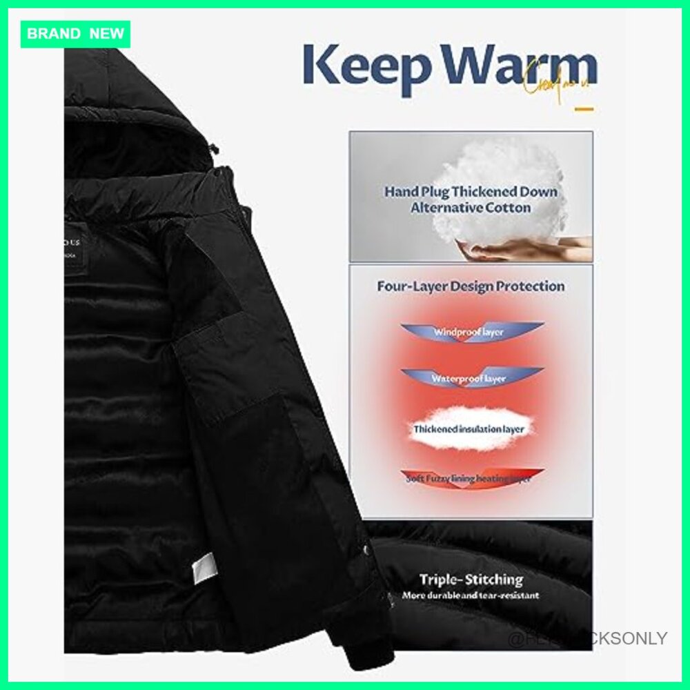 Waterproof Puffer Ski Jacket with Detachable Hood… - image 4